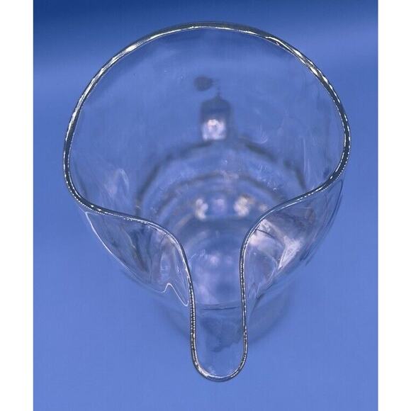 13” West Virginia Glass Draping Pearl Luster Rainbow Iridescent Cocktail Pitcher - Picture 5 of 9